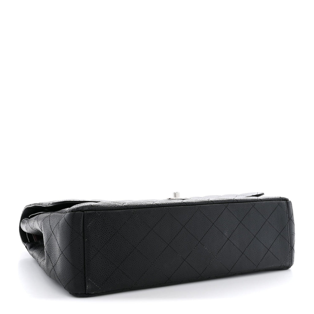 Caviar Quilted Maxi Double Flap Black