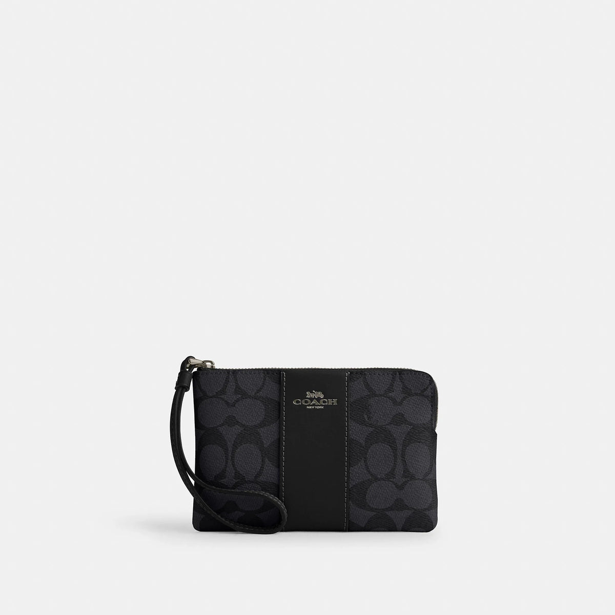 Coach Outlet Corner Zip Wristlet In Signature Canvas With Stripe