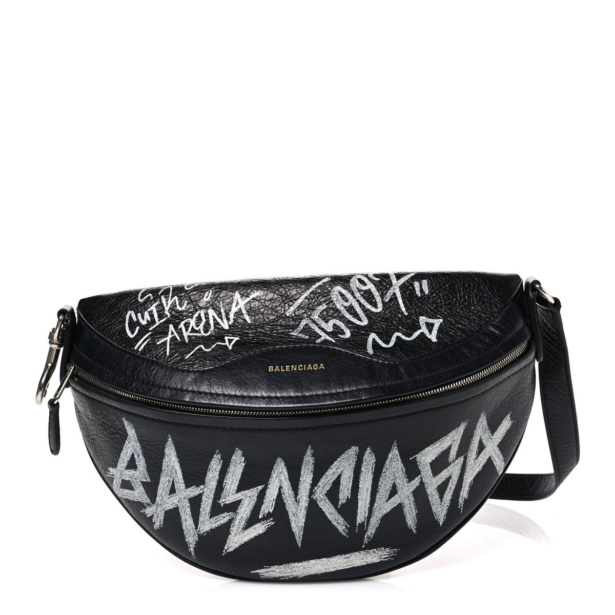 Agneau Arena Graffiti All Over XS Souvenir Belt Bag Black White