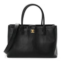 Calfskin Cerf Executive Shopper Tote Black