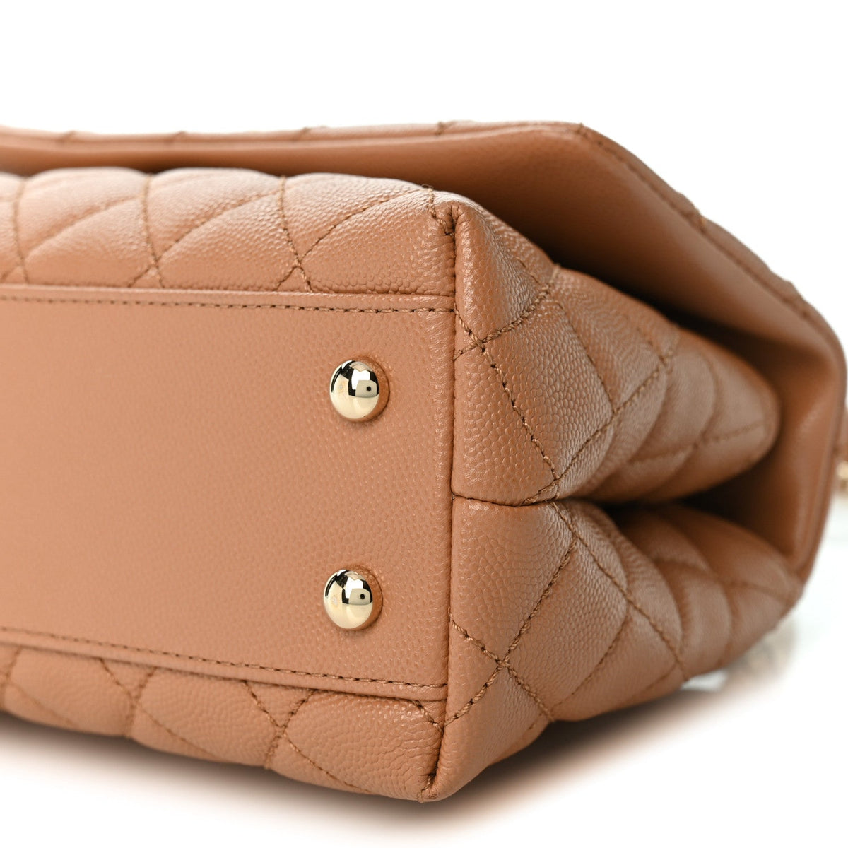 Caviar Quilted Lizard Embossed Mini Coco Handle Flap Brown