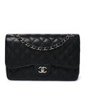Caviar Quilted Jumbo Double Flap Black