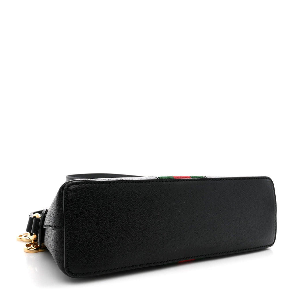 Calfskin GG Web Small Ophidia Dome Shoulder Bag Black