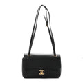 Grained Calfskin Mini Souplissimo Maxi Flap Black
