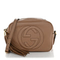 Pebbled Calfskin Small Soho Disco Bag Rose Beige