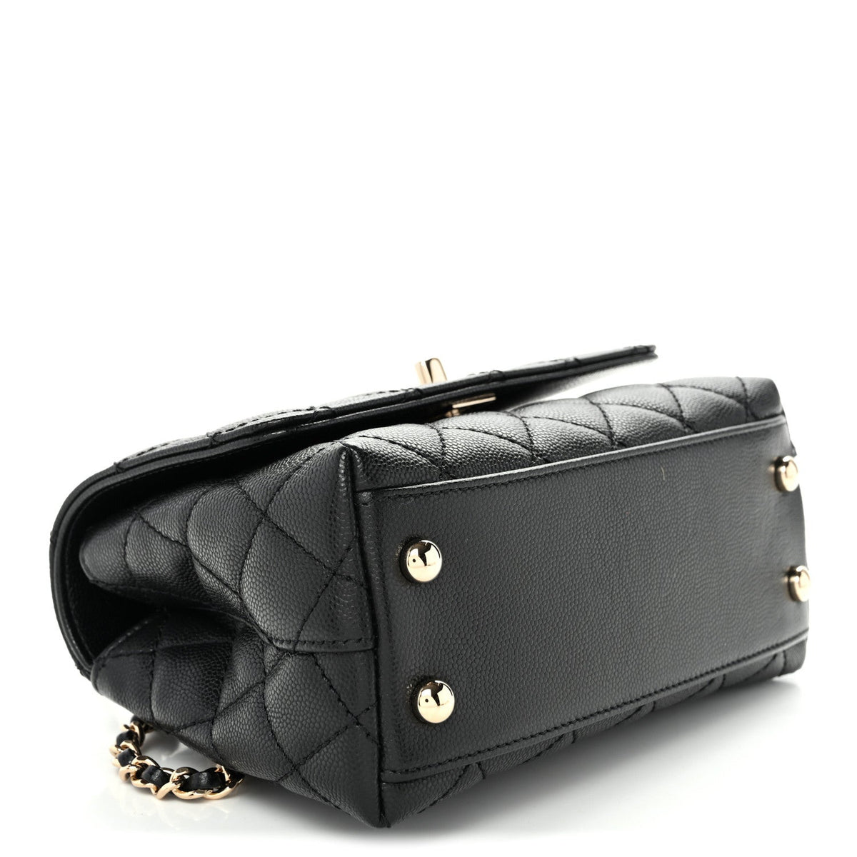 Caviar Quilted Extra Mini Coco Handle Flap Black