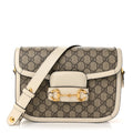 GG Supreme Monogram Horsebit 1955 Shoulder Bag Beige Mystic White