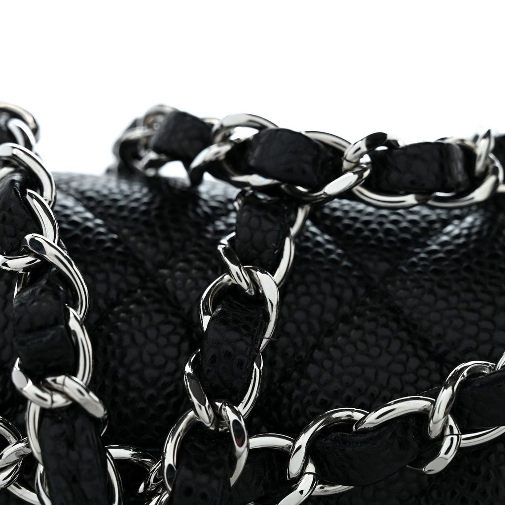 Caviar Quilted Small Double Flap Black