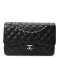 Caviar Quilted Jumbo Double Flap Black