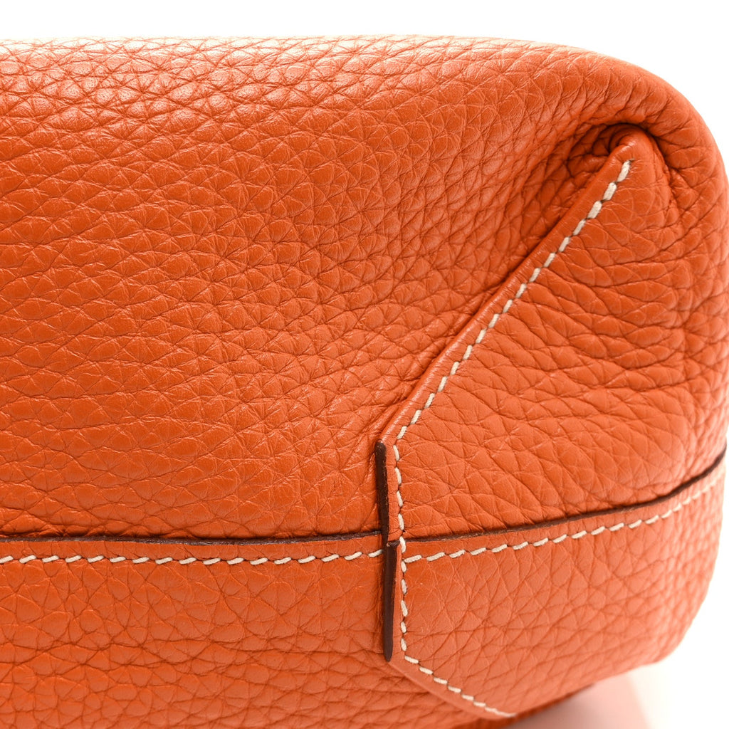 Taurillon Clemence Double Sens 45 Reversible Tote Orange Gold