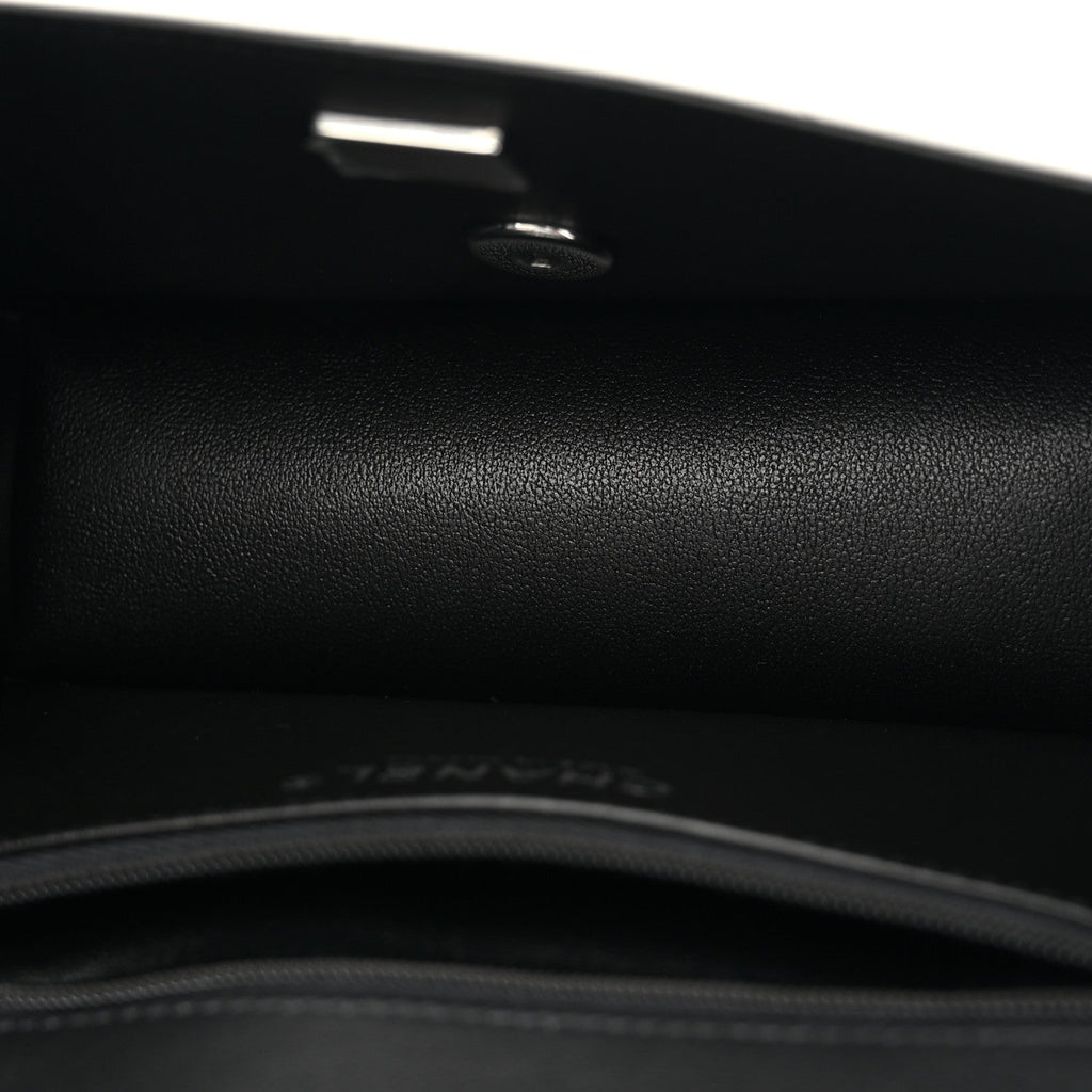 Lambskin Calfskin Mini Chocolate Bar Flap Bag White Black
