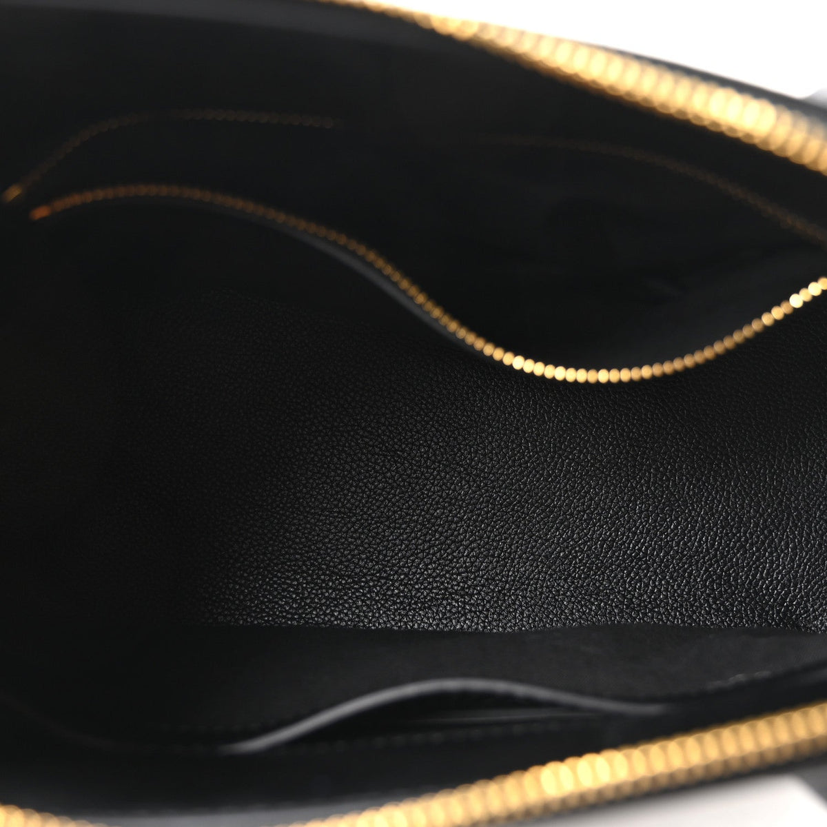 Grained Calfskin Logo S Ville Top Handle Bag Black White