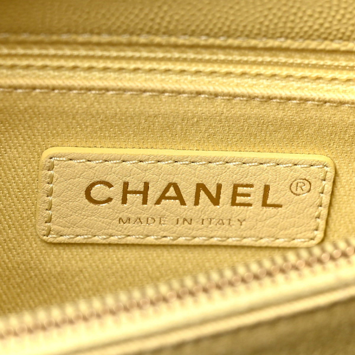 Caviar Quilted Small Coco Handle Flap Yellow