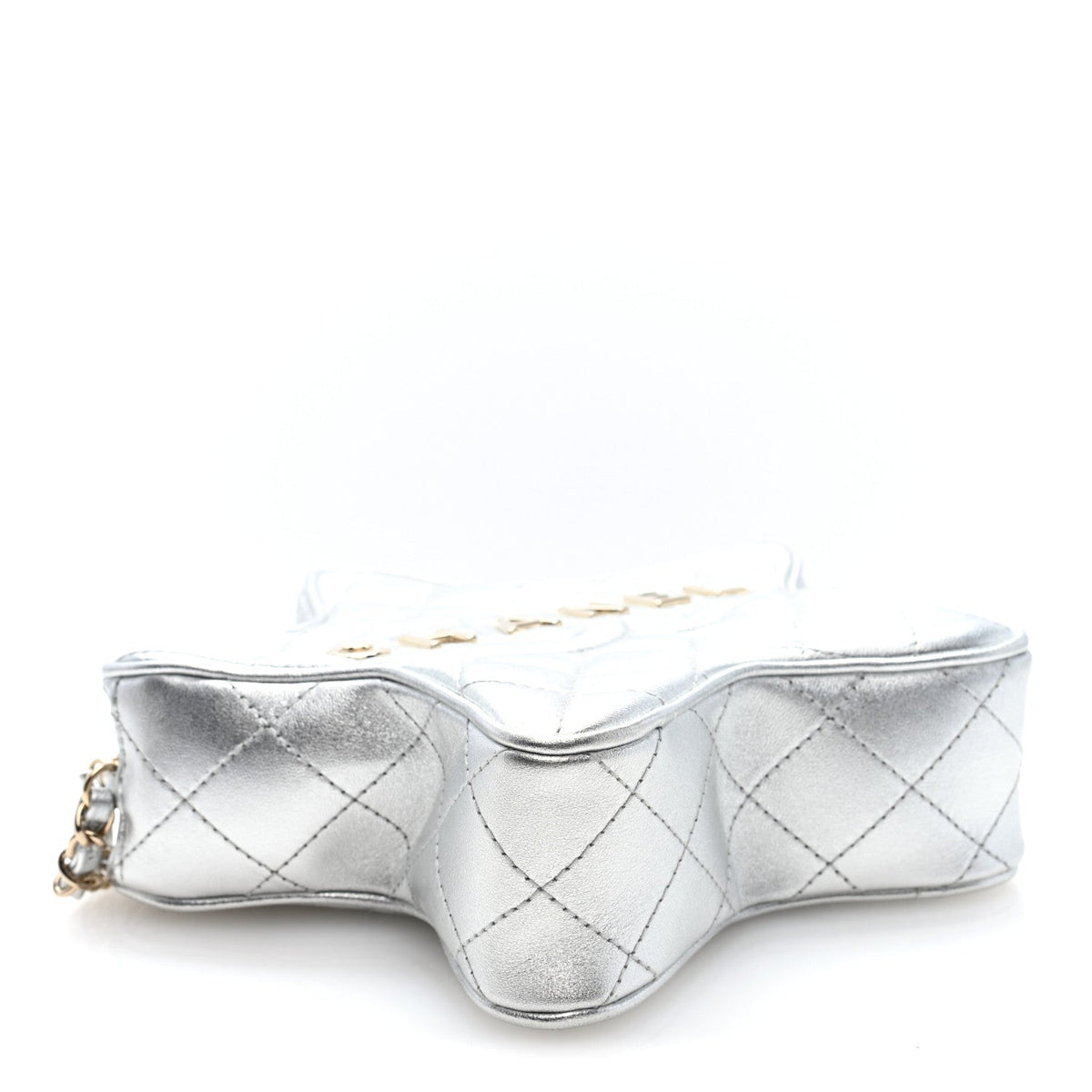 Metallic Lambskin Walk Of Fame Bag Silver
