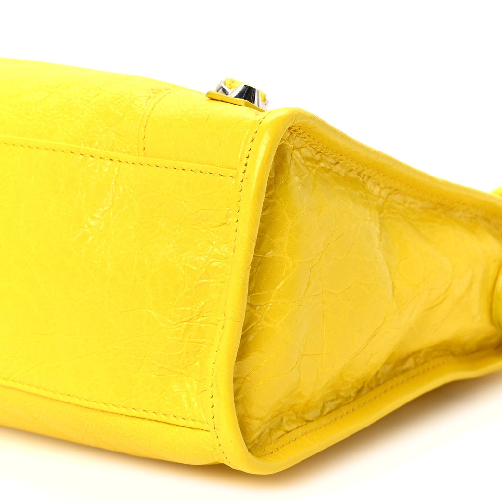 Agneau Classic Silver Hardware City S Jaune Soleil