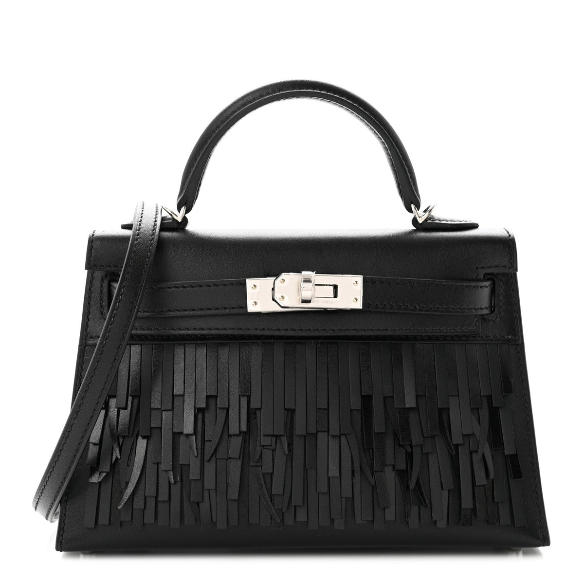 Tadelakt Sombrero Box Pampilles Mini Kelly Sellier 20 Black