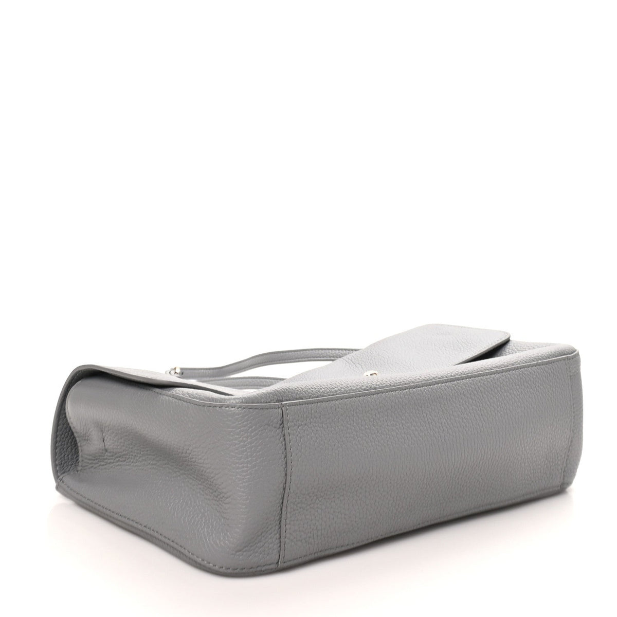 Grained Calfskin Small Souplissimo Maxi Flap Grey