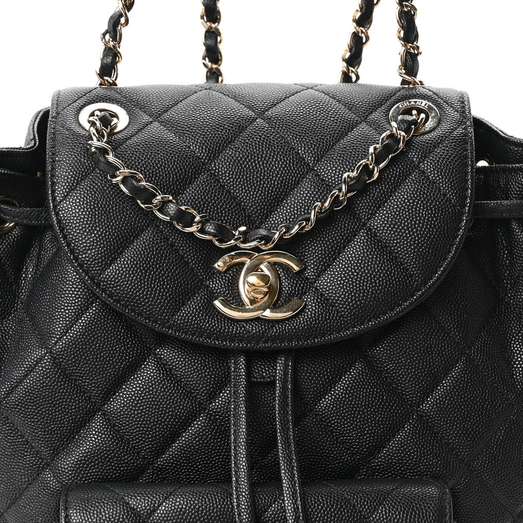 Caviar Quilted Backpack Bag Black