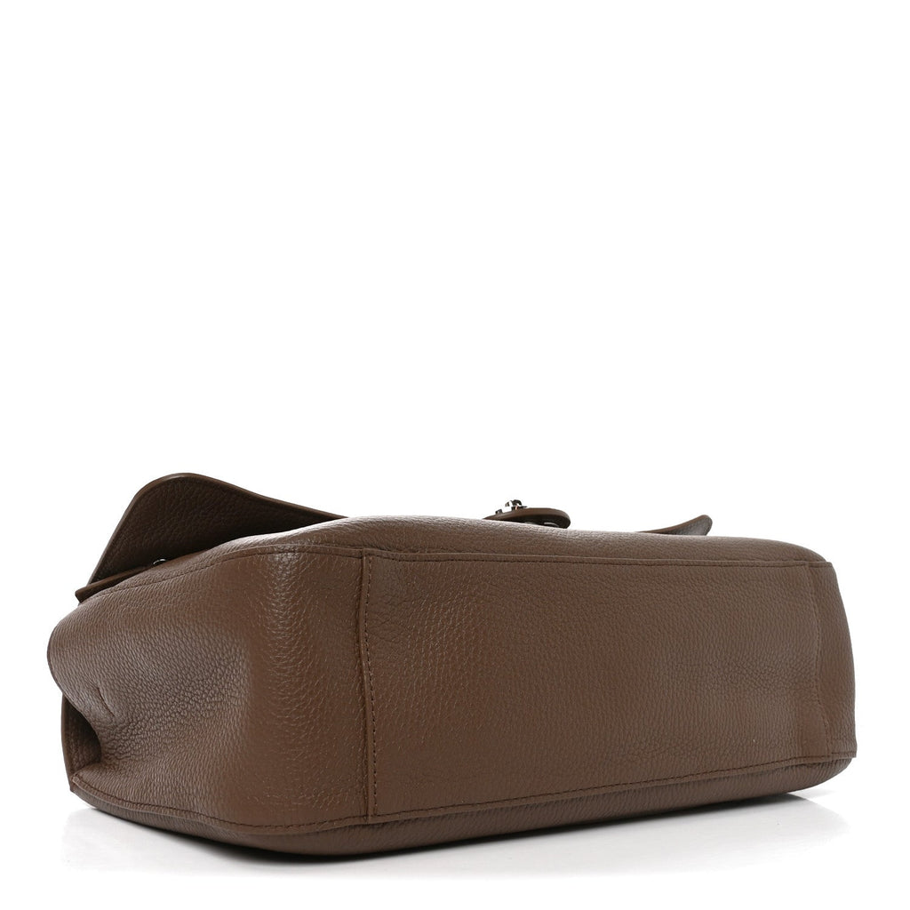 Grained Calfskin Small Souplissimo Maxi Flap Light Brown