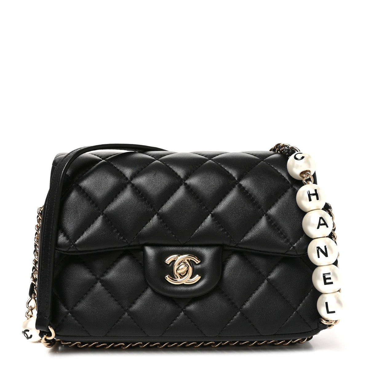 Lambskin Quilted Small My Precious Flap Black