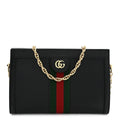 Calfskin GG Web Small Ophidia Chain Shoulder Bag Black