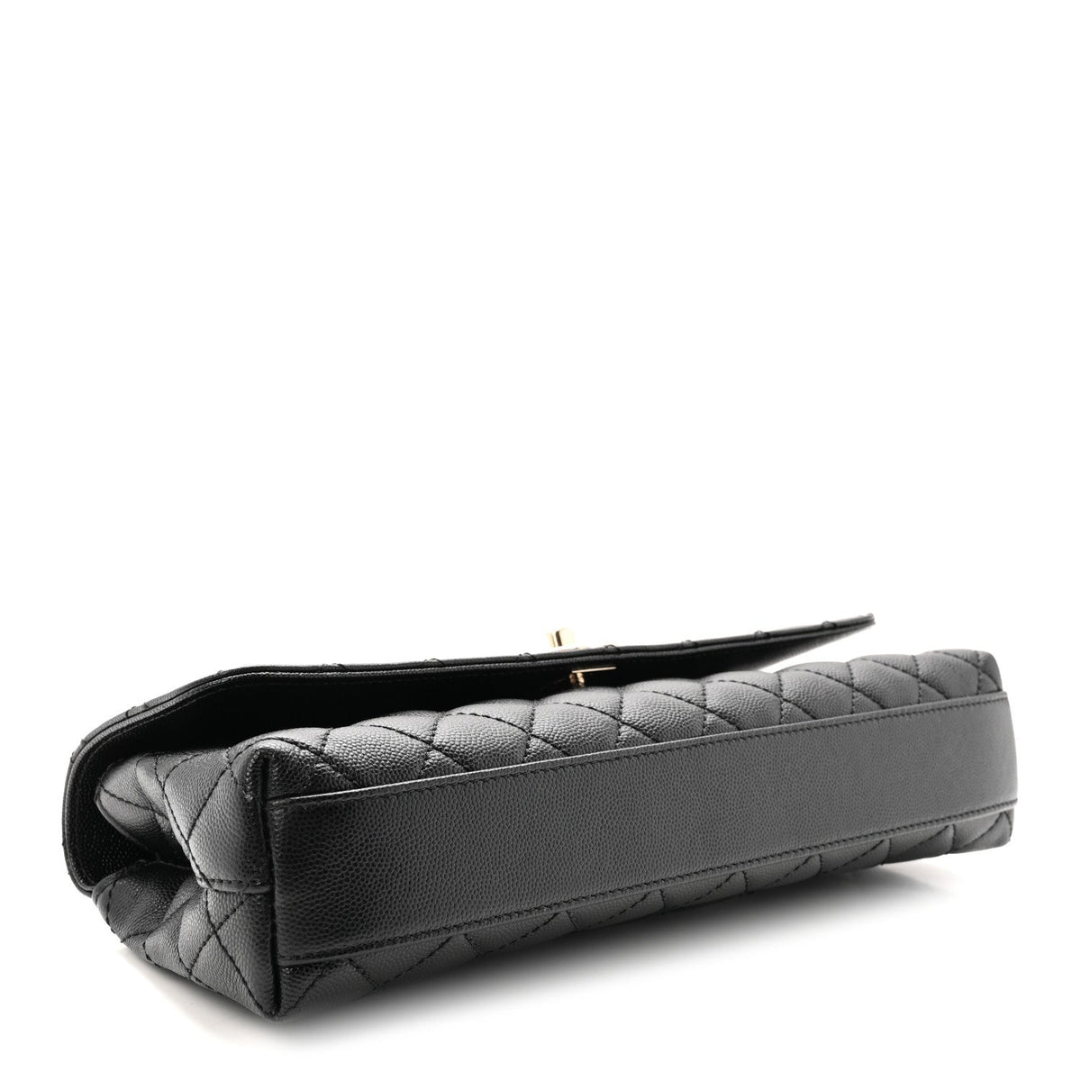 Caviar Quilted Maxi East West Coco Handle Flap Black