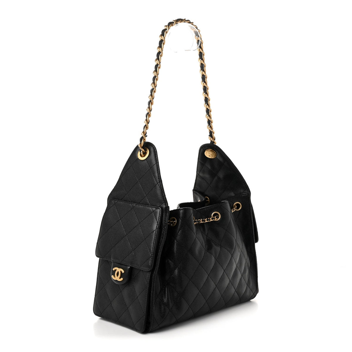Caviar Quilted Small Chanel 25 Handbag Black