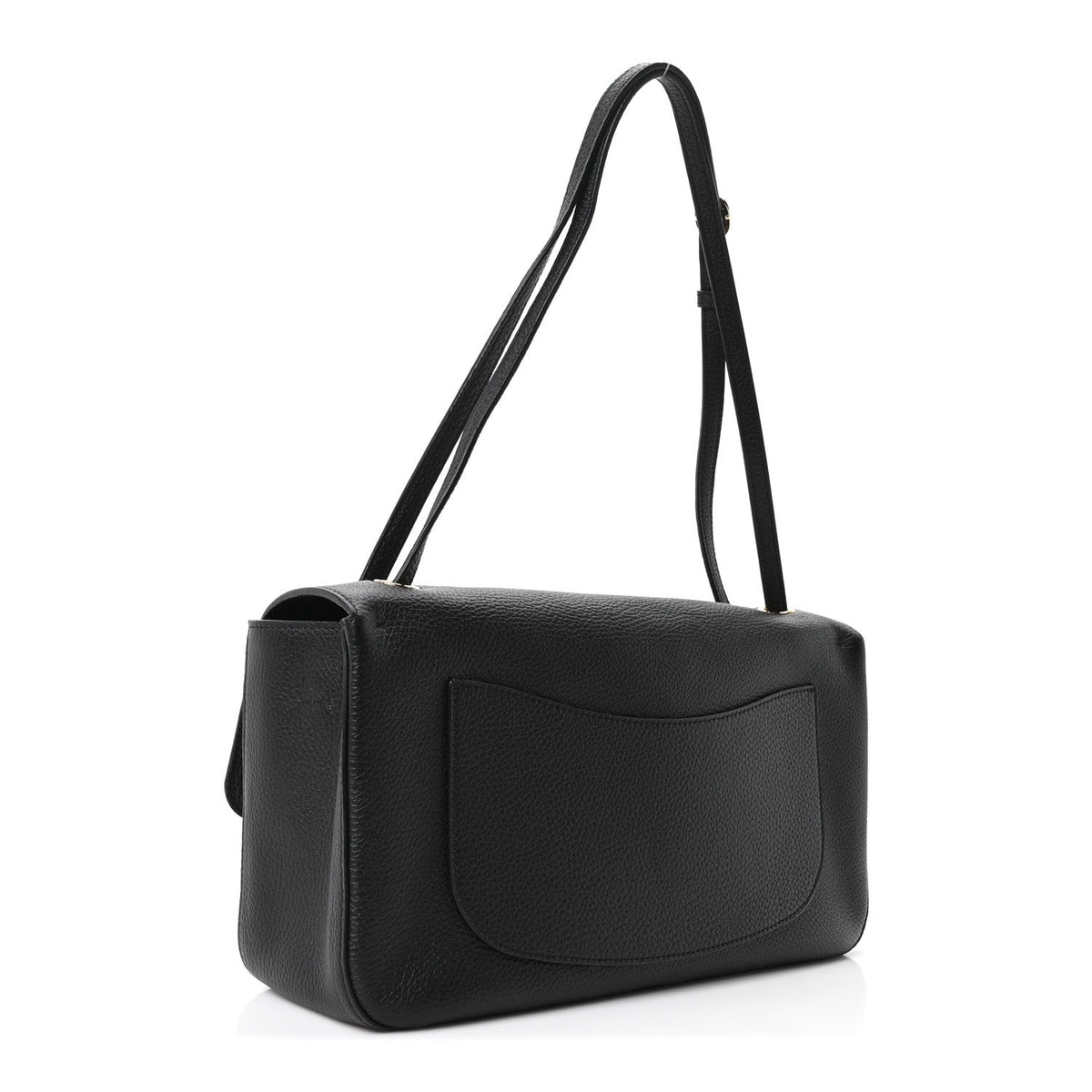 Grained Calfskin Small Souplissimo Maxi Flap Black