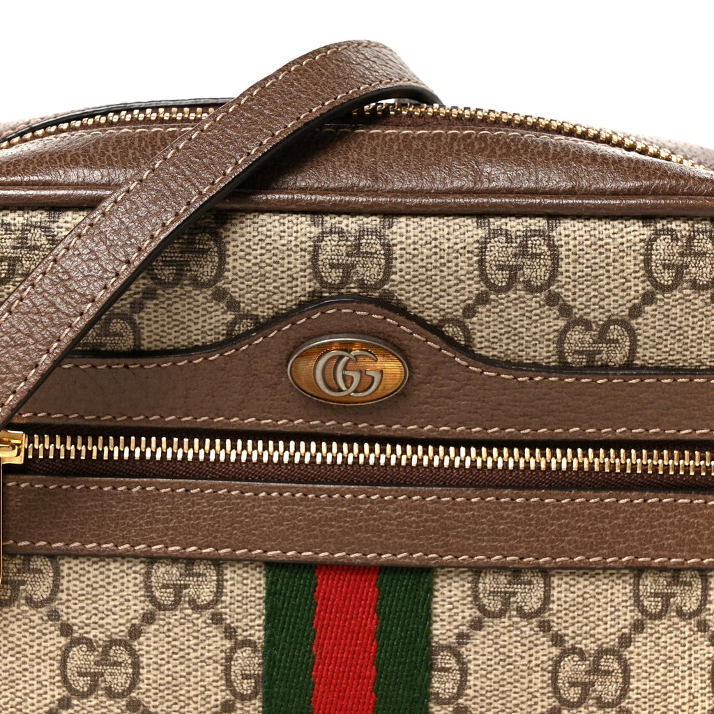 GG Supreme Monogram Web Mini Ophidia Shoulder Bag Brown