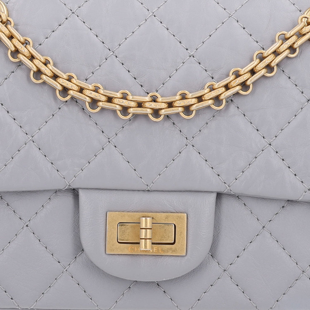 Aged Calfskin Quilted 2.55 Reissue Mini Flap Grey