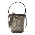 GG Supreme Monogram Ophidia Mini Bucket Bag Beige Ebony