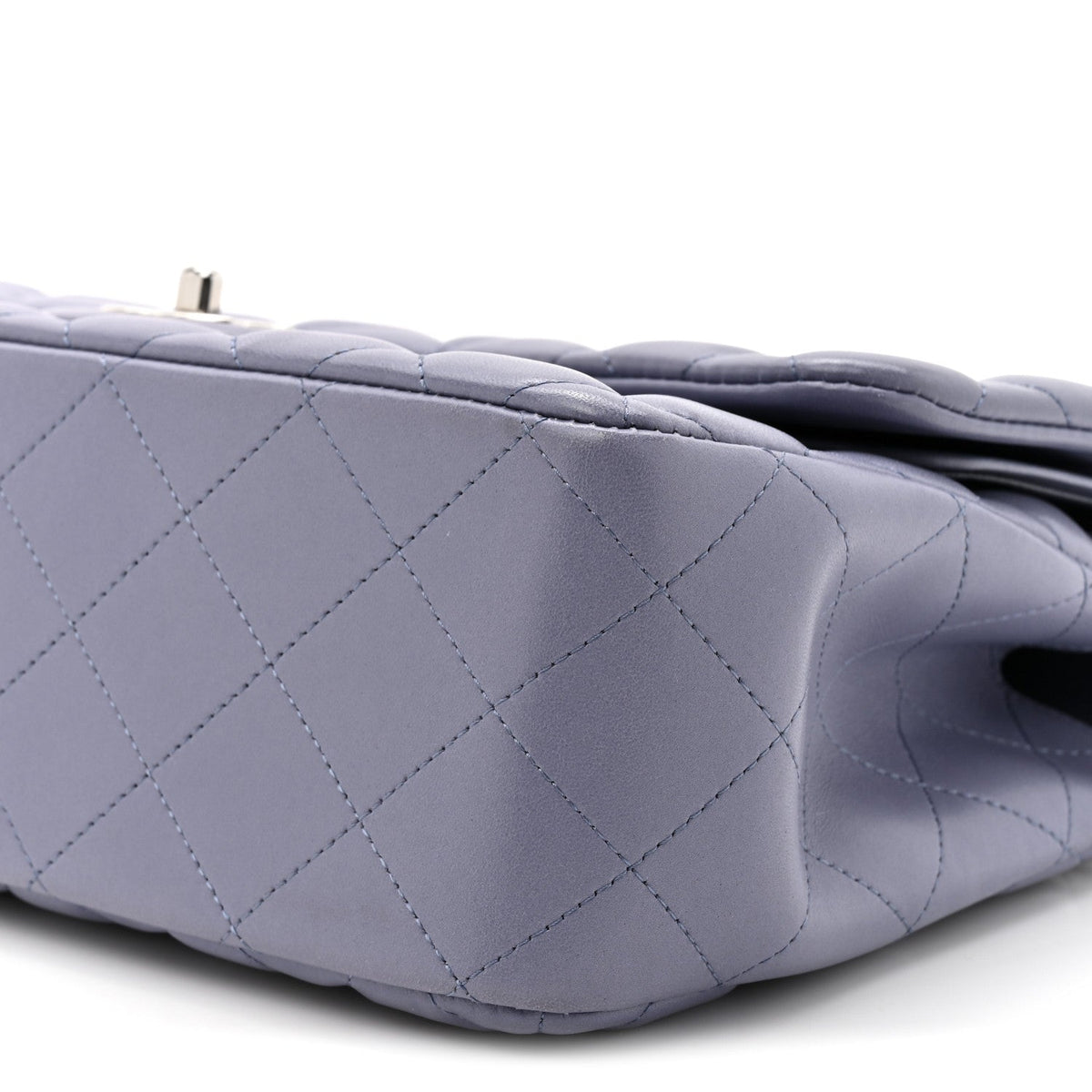 Lambskin Quilted Jumbo Double Flap Light Purple