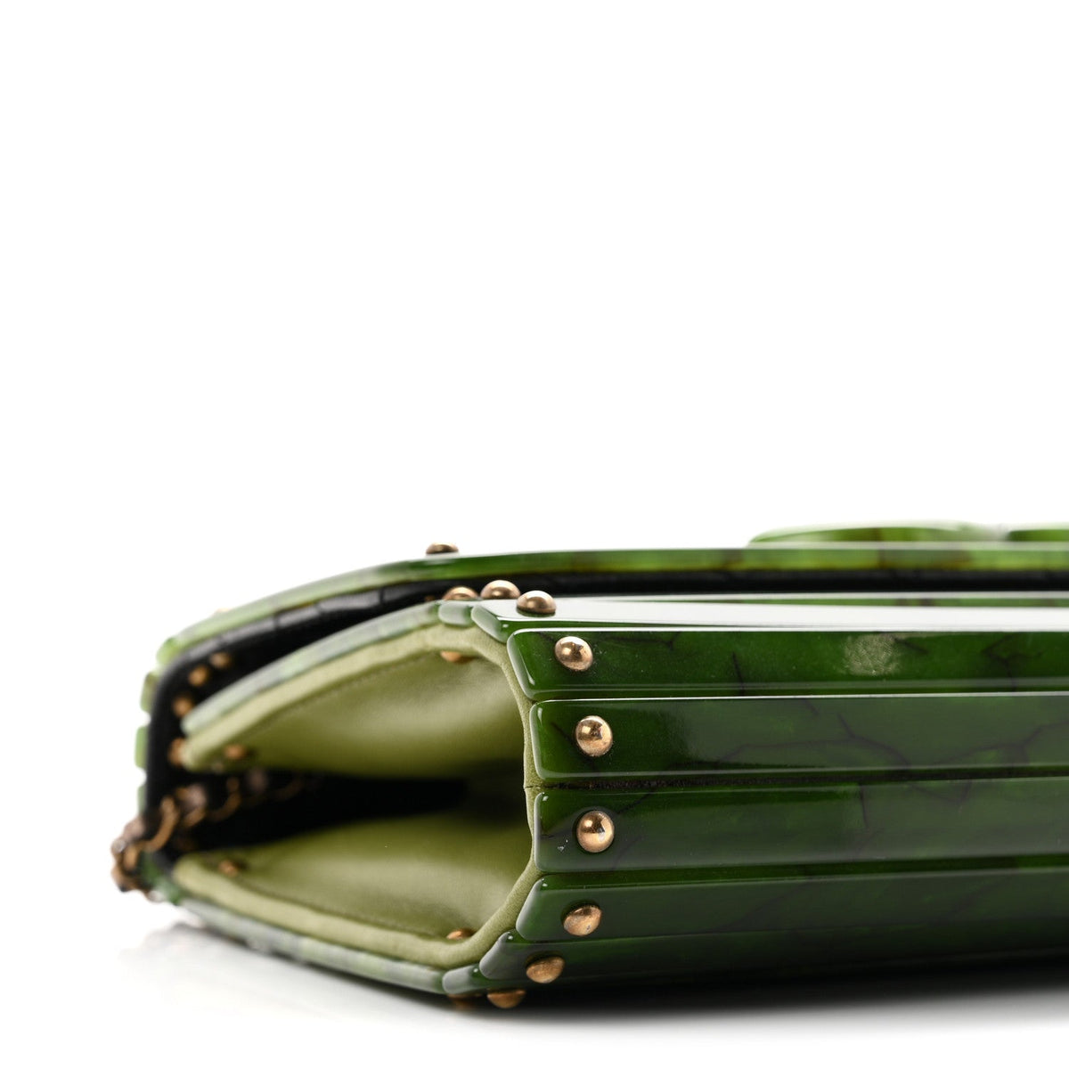 Plexiglass Jade Paris Shanghai CC Clutch Green