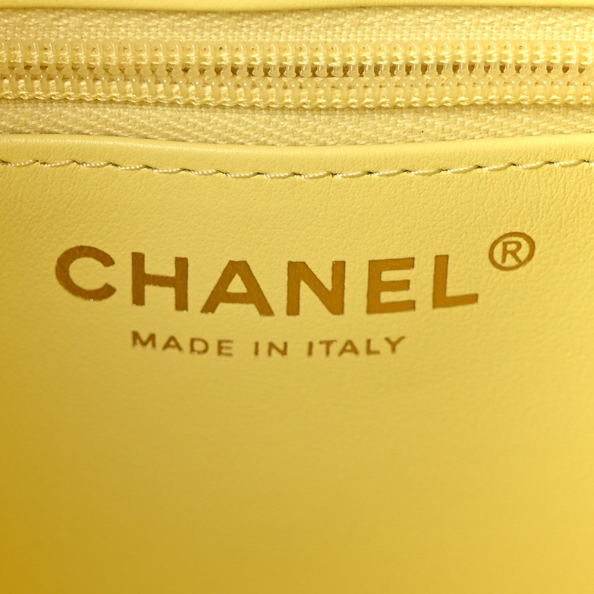 Shiny Aged Calfskin Quilted Nano Kelly Shopper Light Yellow