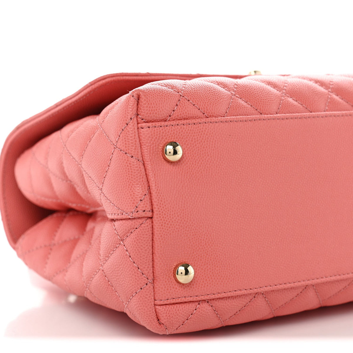 Caviar Quilted Small Coco Handle Flap Pink