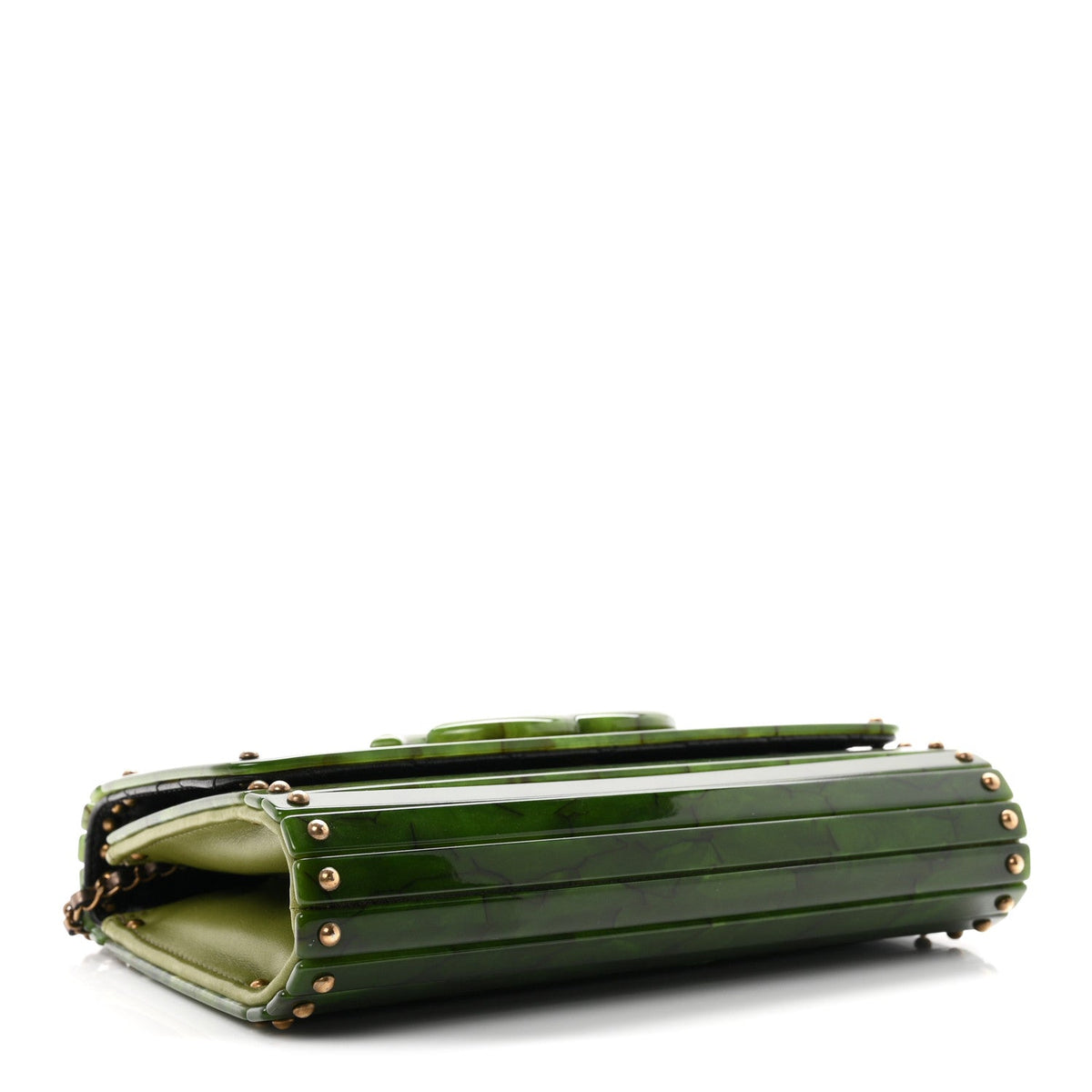 Plexiglass Jade Paris Shanghai CC Clutch Green