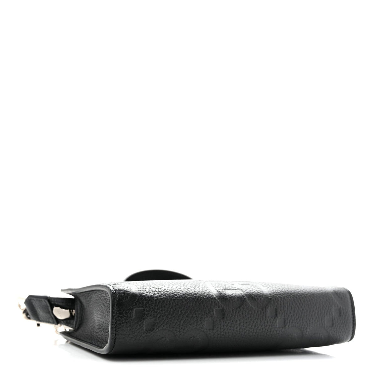 Monogram Jumbo GG Textured Dollar Calfskin Crossbody Bag Black