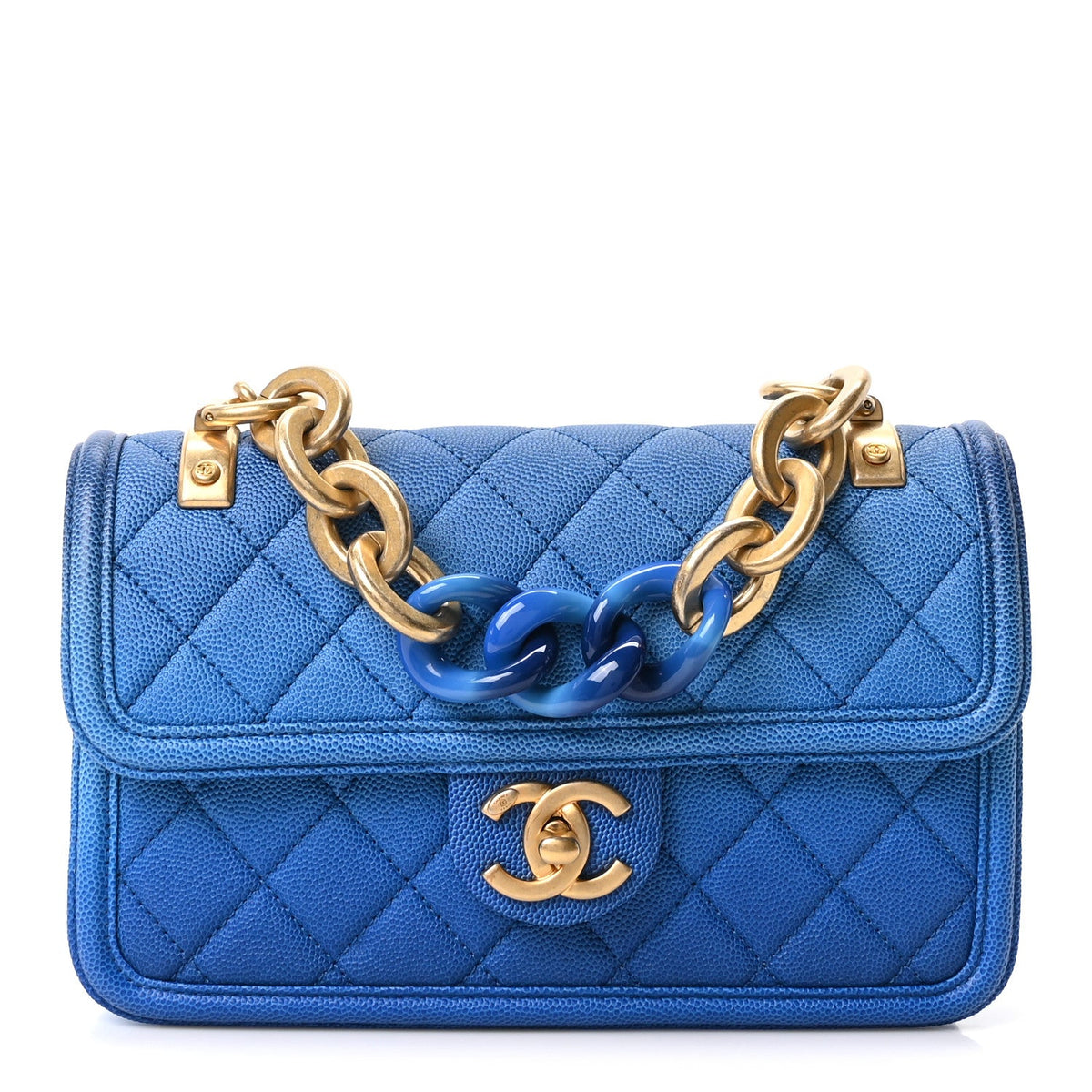 Caviar Quilted Small Sunset On The Sea Flap Blue