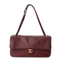 Grained Calfskin Small Souplissimo Maxi Flap Burgundy