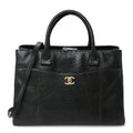 Snakeskin  Medium Executive Cerf Shopper Tote Black