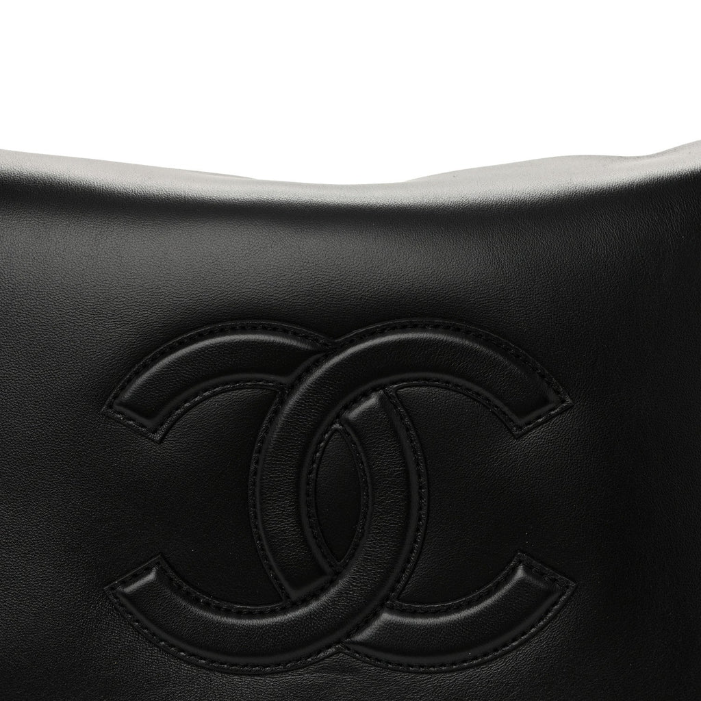 Lambskin CC Maxi Messenger Bag Black