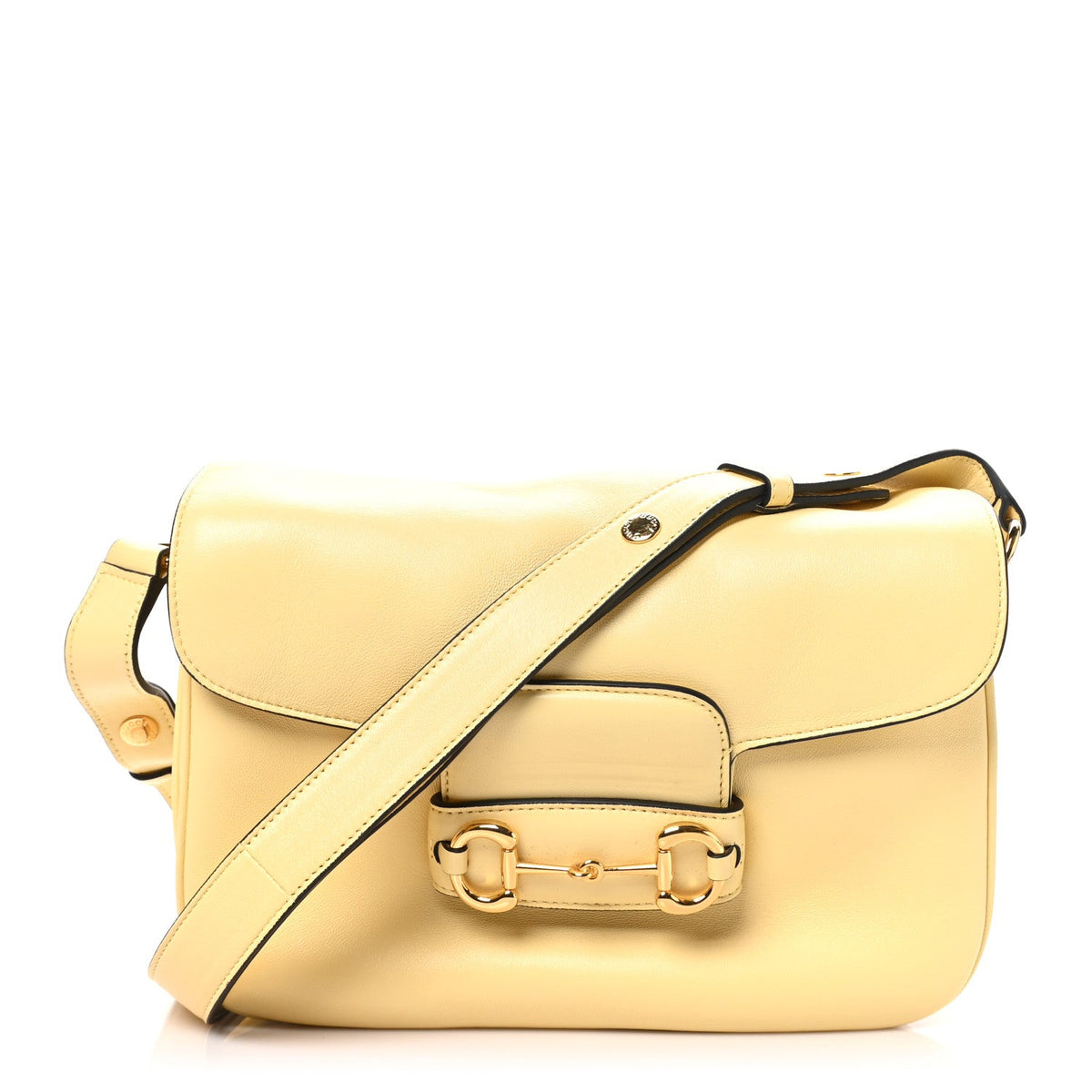 Calfskin Horsebit 1955 Aura Small Shoulder Bag Daylight Yellow