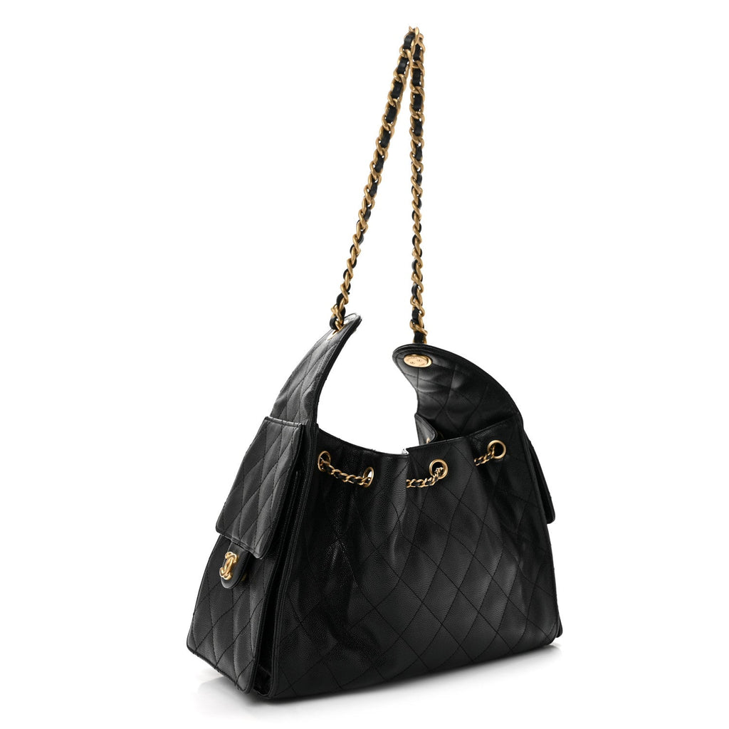 Caviar Quilted Small Chanel 25 Handbag Black