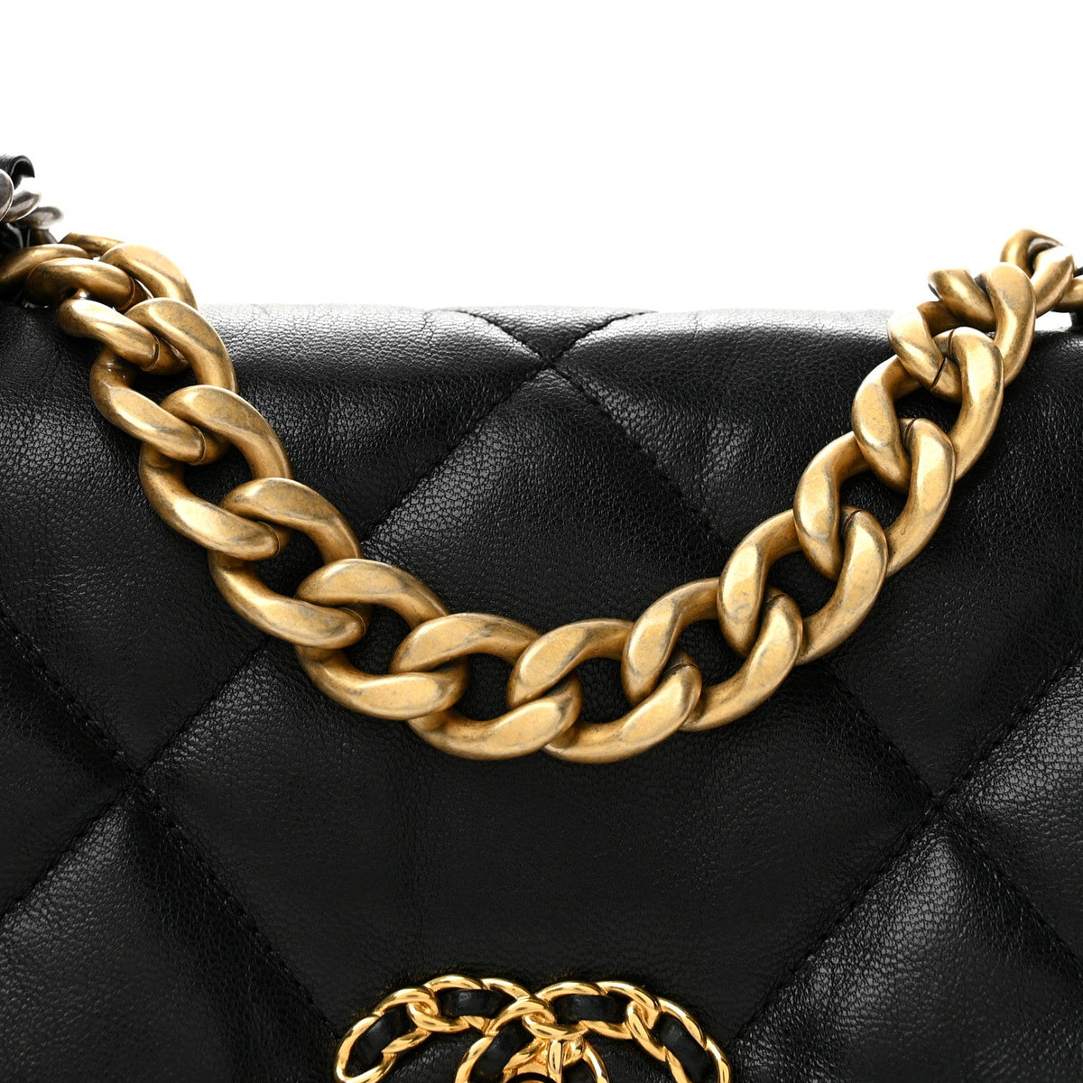 Goatskin Quilted Medium Chanel 19 Flap Black