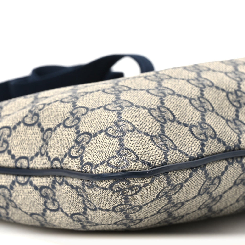 GG Plus Monogram Large Flat Messenger Bag Beige Blue