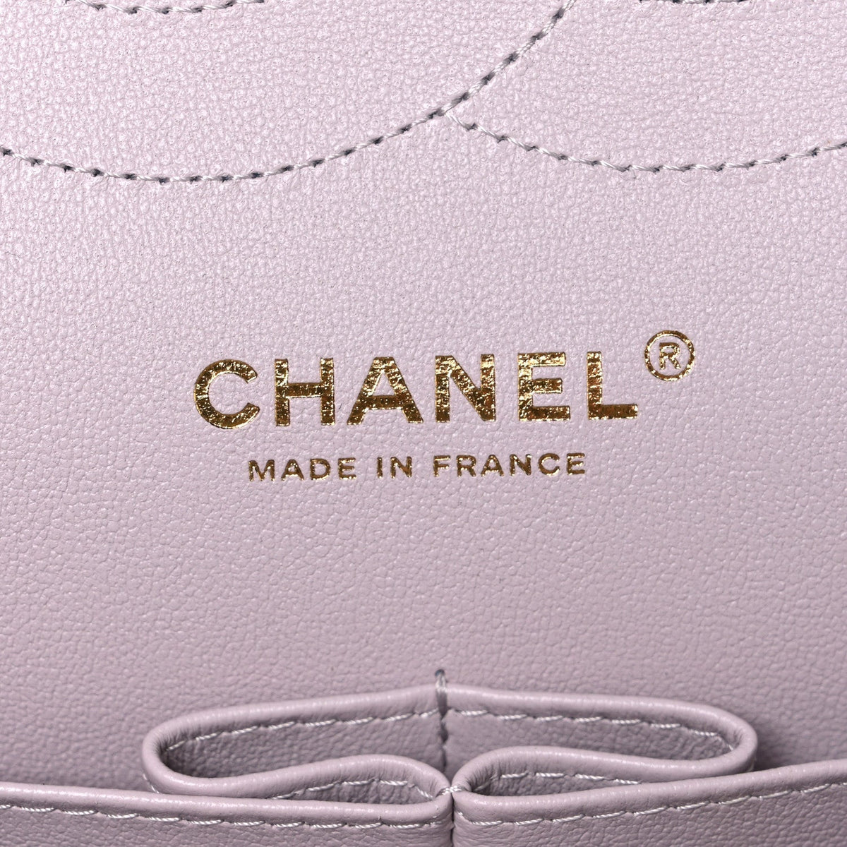 Caviar Quilted Jumbo Double Flap Light Purple