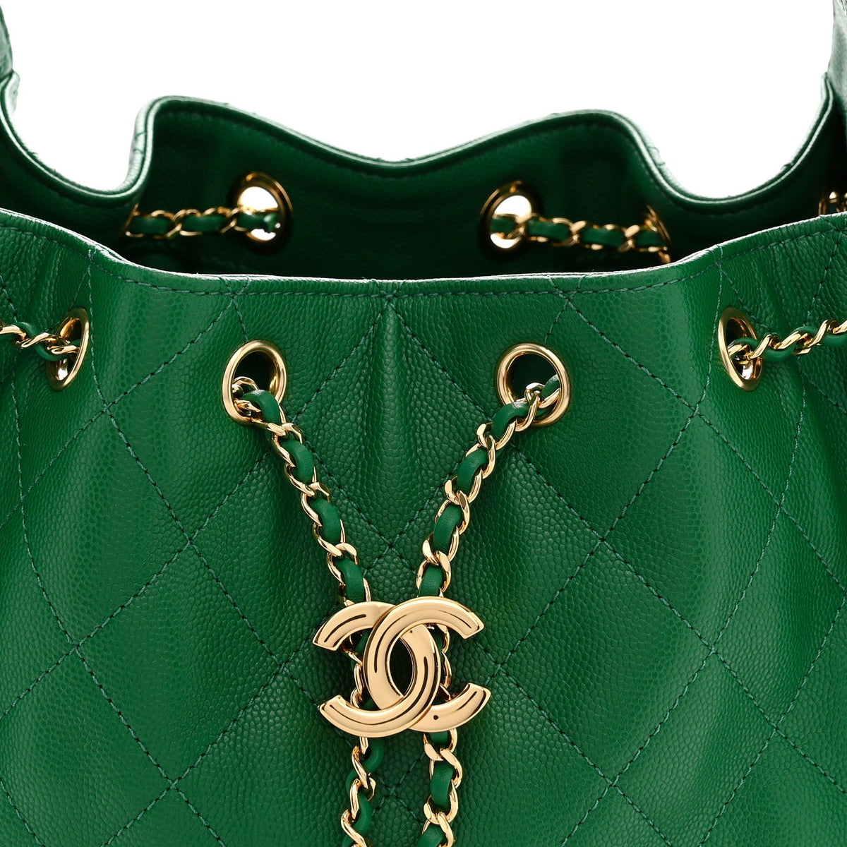 Caviar Quilted Small Chanel 25 Handbag Green