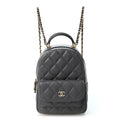 Caviar Quilted CC Mini Classic Backpack Grey