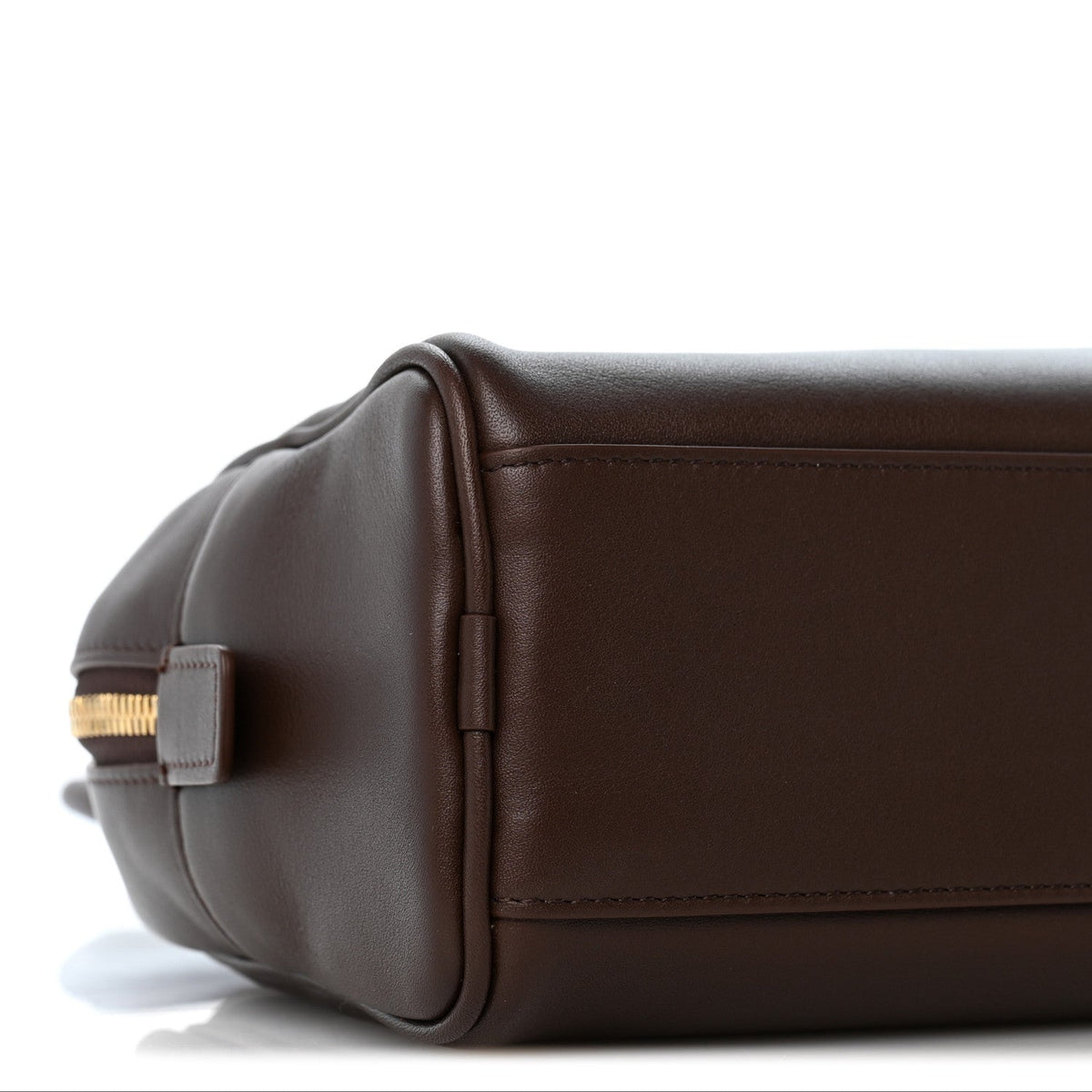 Calfskin Large Perfect Bowling Bag Dark Brown
