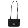 Shiny Caviar Mini Preppy Coco Shoulder Bag Black
